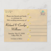 50 Jahre Lovebirds Save the Date Ankündigungspostkarte (Rückseite)