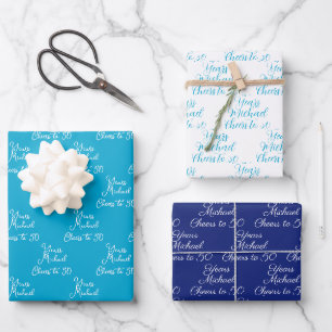 50 Jahre Marineblau der 50. Geschenkpapier Set