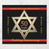 50 Jahre Mazel Tov! Set für das Getränkeetikett Schaumweinetikett (Einzelnes Label)