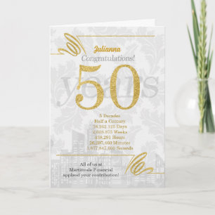 50 Jahre Mitarbeiterjubiläum Business Elegance Karte