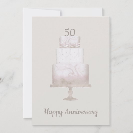 50 Jahre Party Custom Cake Einladung (Vorderseite)