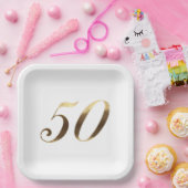50 Jahre Party Imitate Gold Nummer 50 Pappteller (Party)