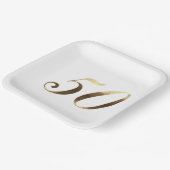 50 Jahre Party Imitate Gold Nummer 50 Pappteller (Gewinkelt)