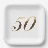 50 Jahre Party Imitate Gold Nummer 50 Pappteller (Vorderseite)