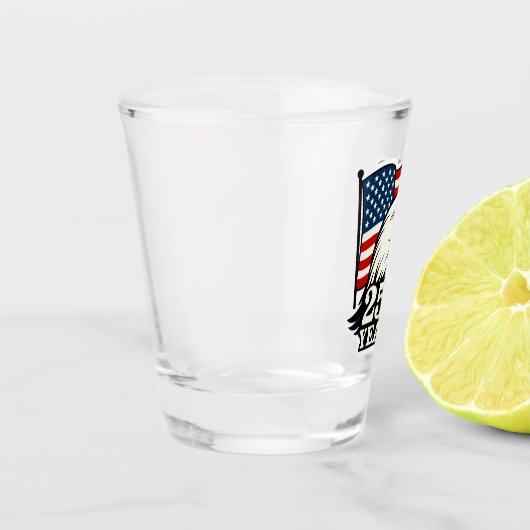 50 Jahre Patriotisches Shot Glass - USA Adler & Fl Schnapsglas (Links)
