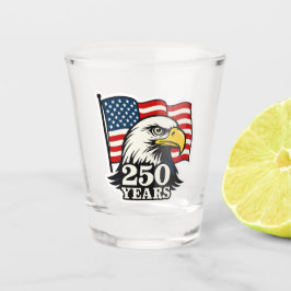 50 Jahre Patriotisches Shot Glass - USA Adler & Fl Schnapsglas