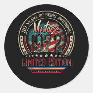 50 Jahre Phantastisch 50. Geburtstag Vintag 1972 U Runder Aufkleber