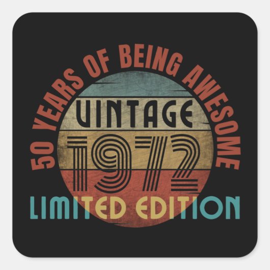 50 Jahre phantastisch Quadratischer Aufkleber (Vorderseite)