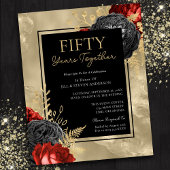 50 Jahre Red Black Gold Floral