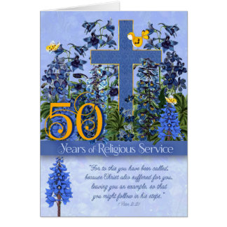 50 Jahre religiöser Dienst Larkspur-Schrift