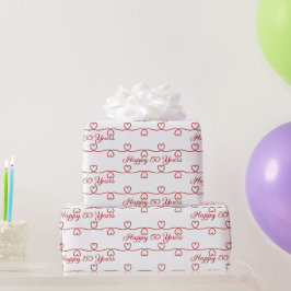 50 Jahre Rotes Herz Geschenkpapier