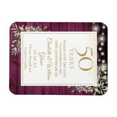 50 Jahre Rotes Rustikales Holz Save the Date Magnet (Horizontal)
