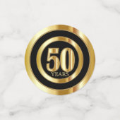 50 Jahre - Schwarz und Gold Konfetti (Klein Vorderseite)