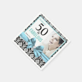 50 Jahre Schwarz-weißer Damast Serviette (Ecke)