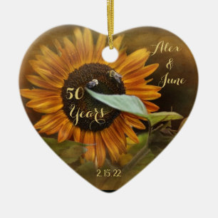 50 Jahre Sonnenblume Keramik Ornament