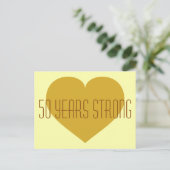 50 Jahre Starkes solides goldenes Herz Postkarte (Stehend Vorderseite)