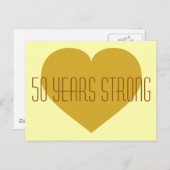 50 Jahre Starkes solides goldenes Herz Postkarte (Vorne/Hinten)