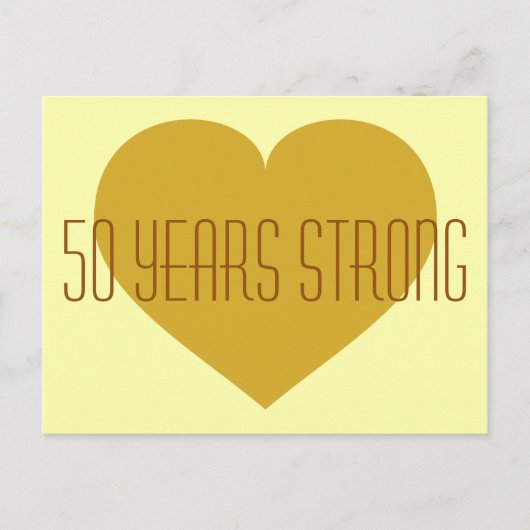 50 Jahre Starkes solides goldenes Herz Postkarte (Vorderseite)