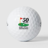 50 Jahre und immer noch schwingend Sonne 50. Gebur Golfball (Vorderseite)