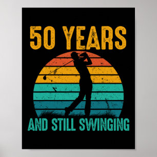 50 Jahre und immer noch schwingende Funny Golf 50. Poster