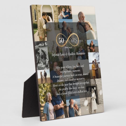 50 Jahre Unendlichkeit Foto Collage Jubiläumsgesch Fotoplatte (Seite)