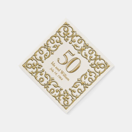 50 Jahre verzierter Goldrahmen Serviette (Ecke)