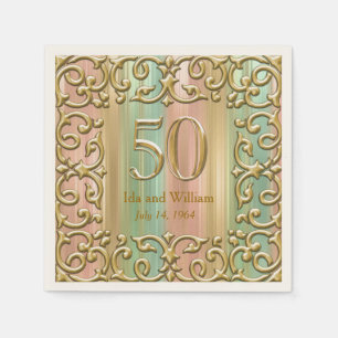 50 Jahre verzierter Goldrahmen Serviette