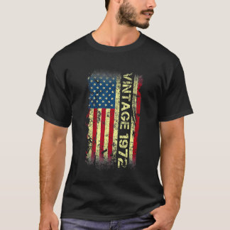 50 Jahre Vintag 1972 Amerikanische Flagge 50. Gebu T-Shirt