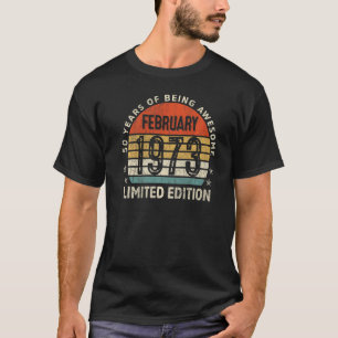 50 Jahre Vintager Februar 1973 50. Geburtstag T-Shirt