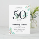 50 Jahre wachsen | 50. Geburtstag | Botanisch Einladung (Stehend Vorderseite)