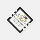 50 Jahre Wiedersehen Napkins - Schwarz und Gold Serviette (Ecke)