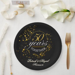 50 Jahre Zusammen Golden Hochzeit Jubiläumsfeier Pappteller