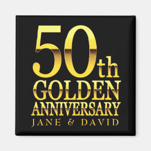 50. JAHRESGOLD PERSONALISIERT MAGNET