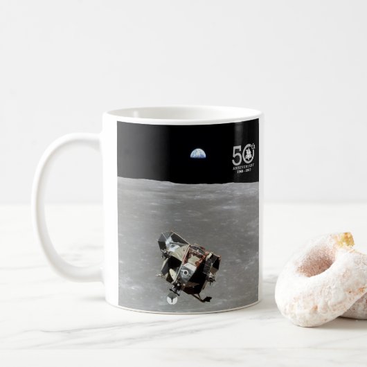 50. Jahrestag, Auftrag-Mond-Landung Apollo 11: Kaffeetasse (Mit Donut)