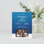 50. Jahrestag Custom Fotograf Dunkelblau Wasser Postkarte (Stehend Vorderseite)
