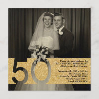 50. Jahrestag der Hochzeit Einladung 5,25 x 5,25