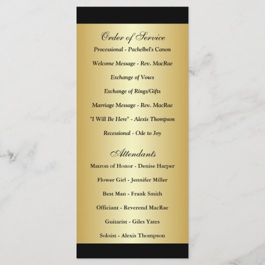 50. Jahrestag der Hochzeit - Erneuerungsprogramm Programm (Rückseite)