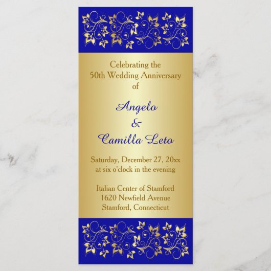 50. Jahrestag der Hochzeit - Erneuerungsprogramm Programm (Vorderseite)