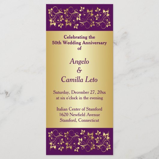 50. Jahrestag der Hochzeit - Erneuerungsprogramm Programm (Vorderseite)