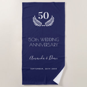 50. Jahrestag der Hochzeit Strandtuch