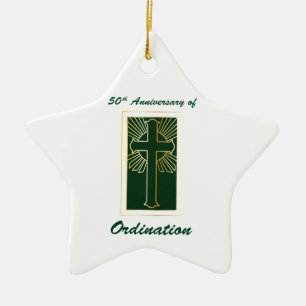 50. Jahrestag der Ordination grünes Ledersehen Keramik Ornament
