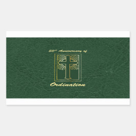 50. Jahrestag der Ordination grünes Ledersehen Rechteckiger Aufkleber