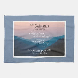 50. Jahrestag der Ordination Herzlichen Glückwuns Küchentuch