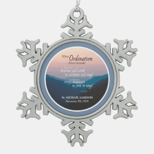 50. Jahrestag der Ordination Herzlichen Glückwuns Schneeflocken Zinn-Ornament