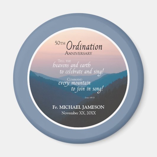 50. Jahrestag der Ordination Herzlichen Glückwunsc Magnet (Vorne)