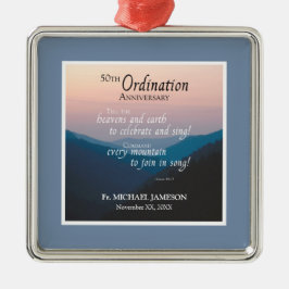 50. Jahrestag der Ordination Herzlichen Glückwunsc Ornament Aus Metall