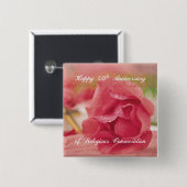 50. Jahrestag der religiösen Rose Button (Vorne & Hinten)