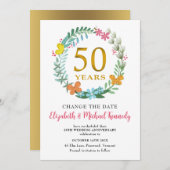 50. Jahrestag des Goldenen Blumenwechsels Einladung (Vorne/Hinten)