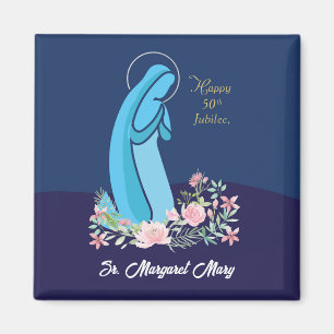 50. Jahrestag des religiösen Lebens Nun Pink Blume Magnet