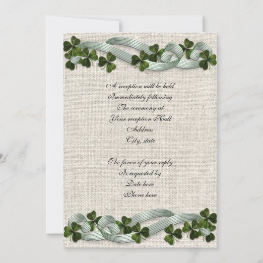 50. Jahrestag Einladung Irish Thema (Rückseite)